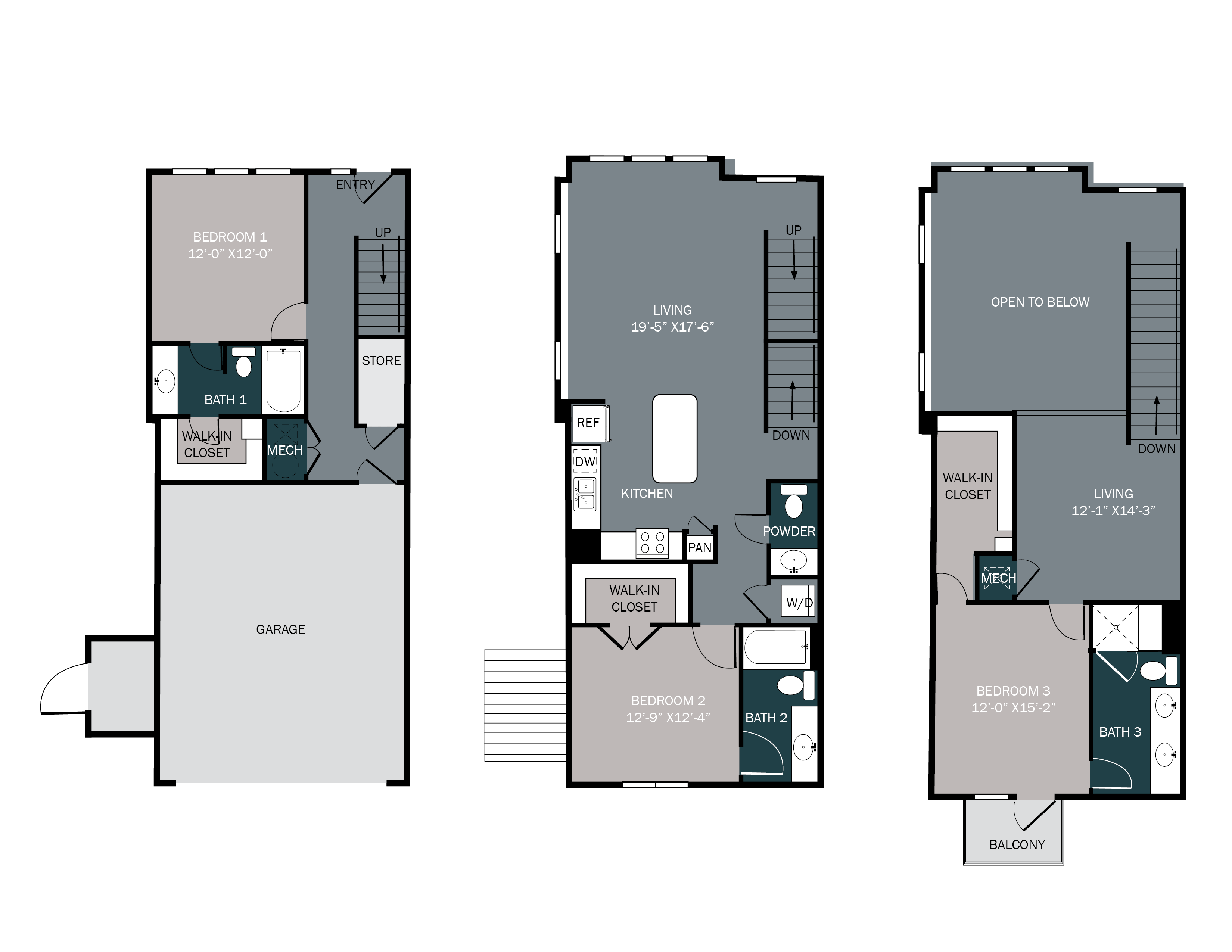 three bedroom three bath spacious apartment